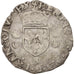 Moneda, Francia, Douzain aux croissants, 1552, Rouen, BC+, Vellón, Duplessy:997