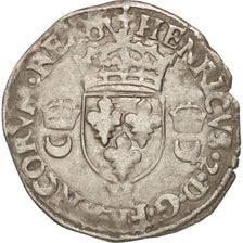 France, Douzain aux croissants, 1550, La Rochelle, VF(30-35), Billon