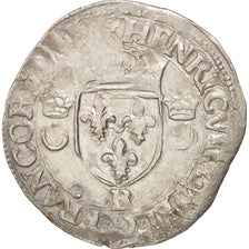 Monnaie, France, Douzain aux croissants, 1549, Rouen, TB+, Billon, Duplessy:997