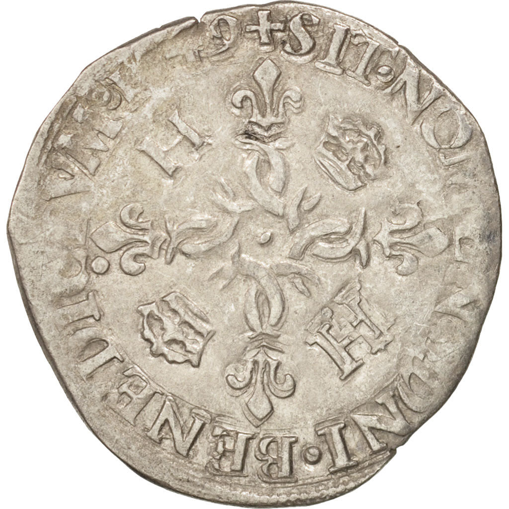 Coin, France, Douzain aux croissants, 1549, Paris, EF(40-45), Billon