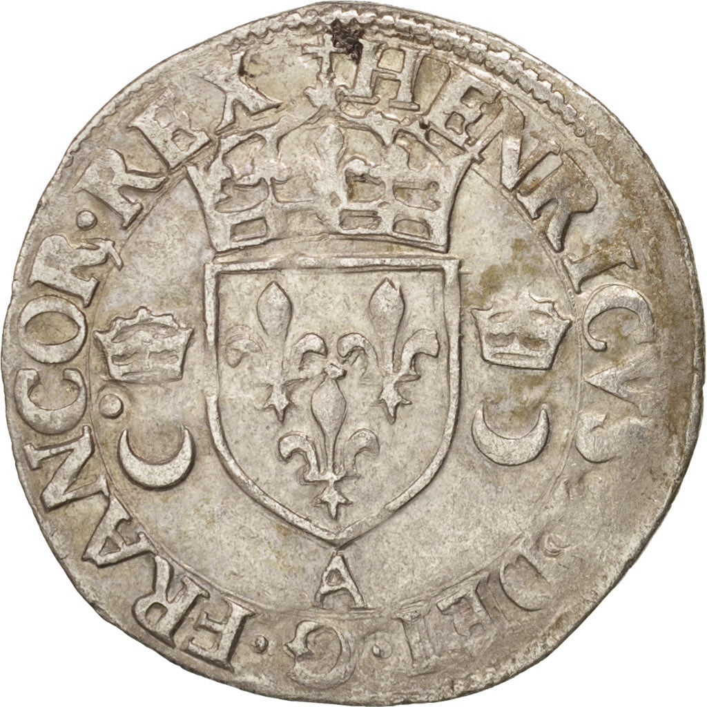 Francia, Douzain aux croissants, 1553, Paris, BB+, Biglione, Duplessy:997