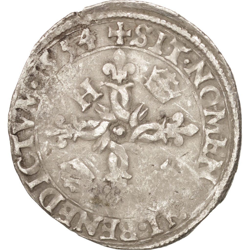 Moneta, Francia, Douzain aux croissants, 1554, La Rochelle, BB, Biglione