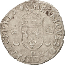 Coin, France, Douzain aux croissants, 1550, Lyons, EF(40-45), Billon