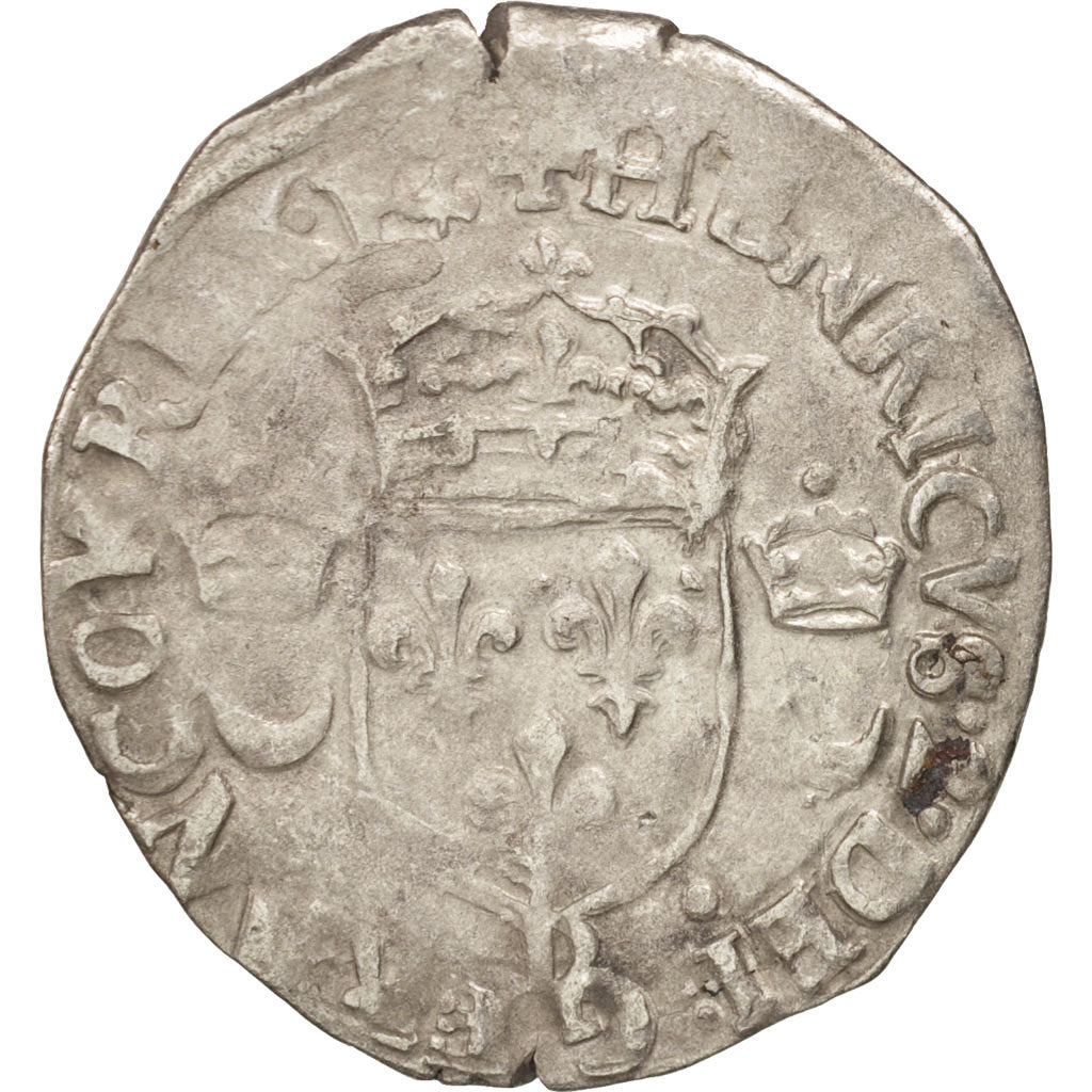 France, Douzain aux croissants, 1550, Lyons, VF(20-25), Billon, Duplessy:997