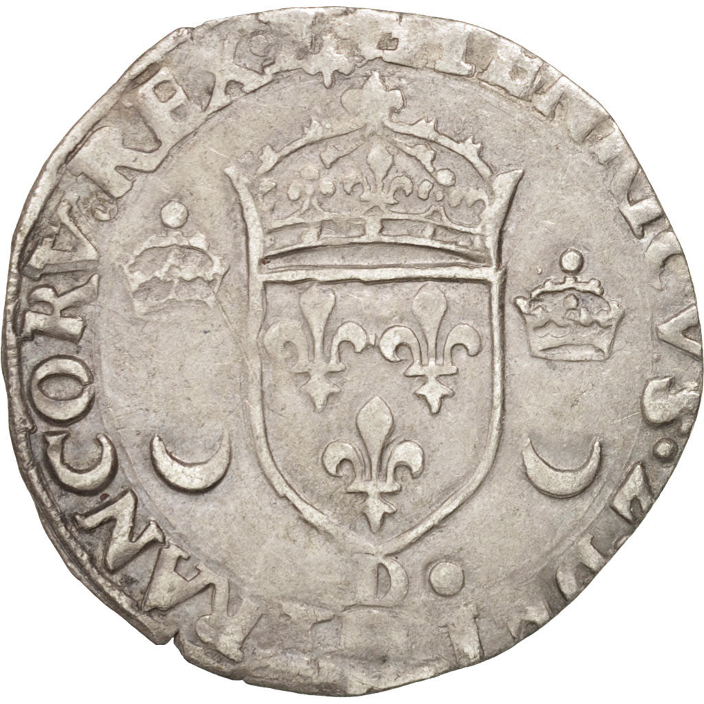 Moneta, Francia, Douzain aux croissants, 1552, Lyons, BB, Biglione, Duplessy:997