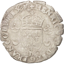 Moneda, Francia, Douzain aux croissants, 1552, Lyons, BC+, Vellón, Duplessy:997