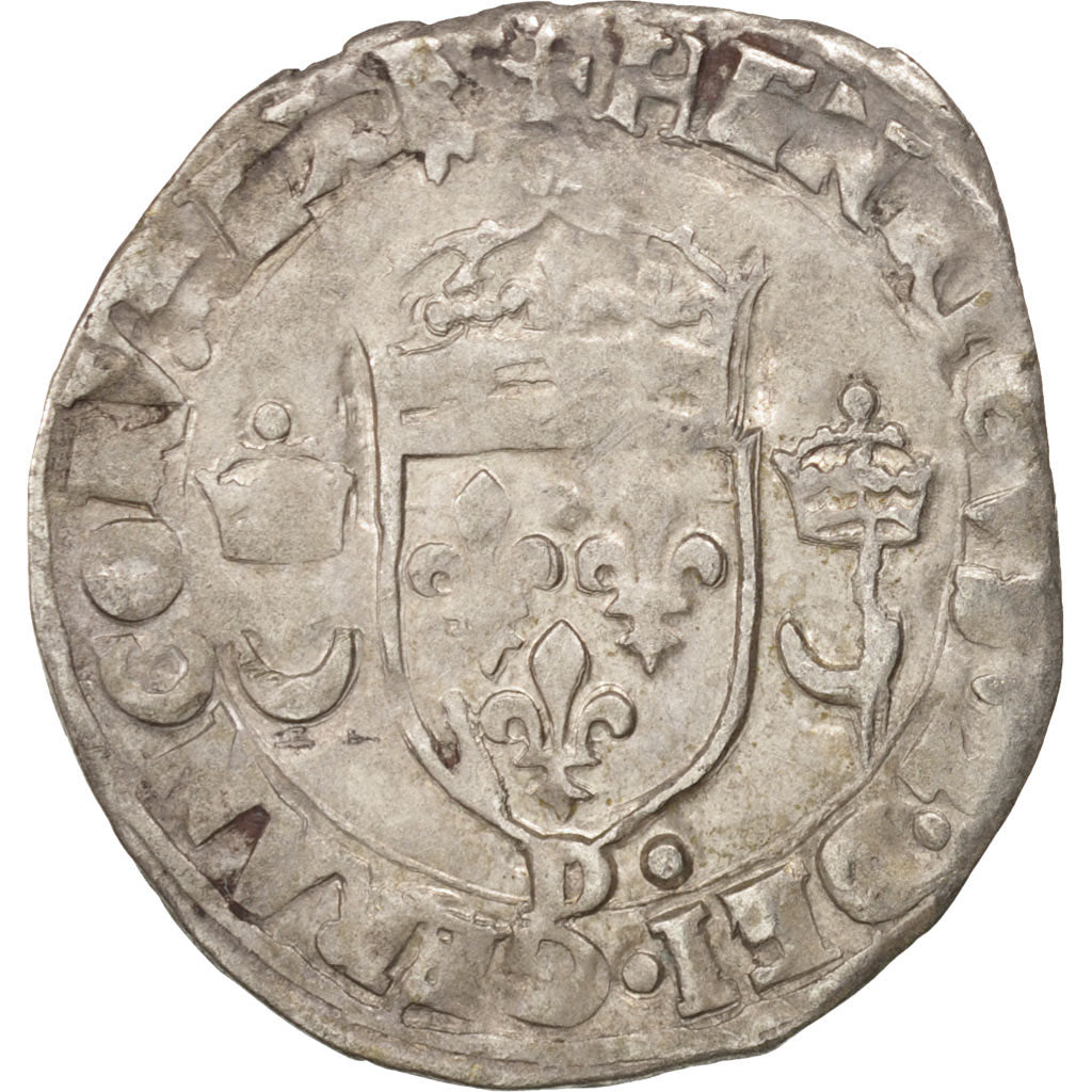 Coin, France, Douzain aux croissants, 1551, Lyons, VF(30-35), Billon