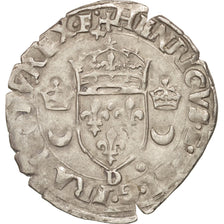 Moneta, Francja, Douzain aux croissants, 1551, Lyon - Lugdunum, EF(40-45)