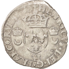 Moneda, Francia, Douzain aux croissants, 1549, La Rochelle, BC+, Vellón