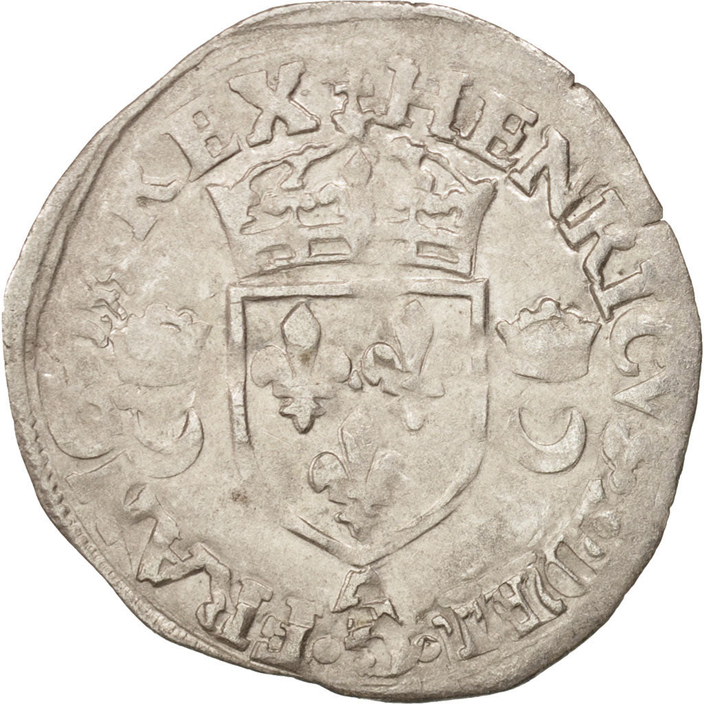 France, Douzain aux croissants, 1550, Paris, VF(30-35), Billon, Duplessy:997