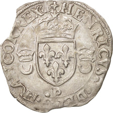 Coin, France, Douzain aux croissants, 1552, Dijon, EF(40-45), Billon