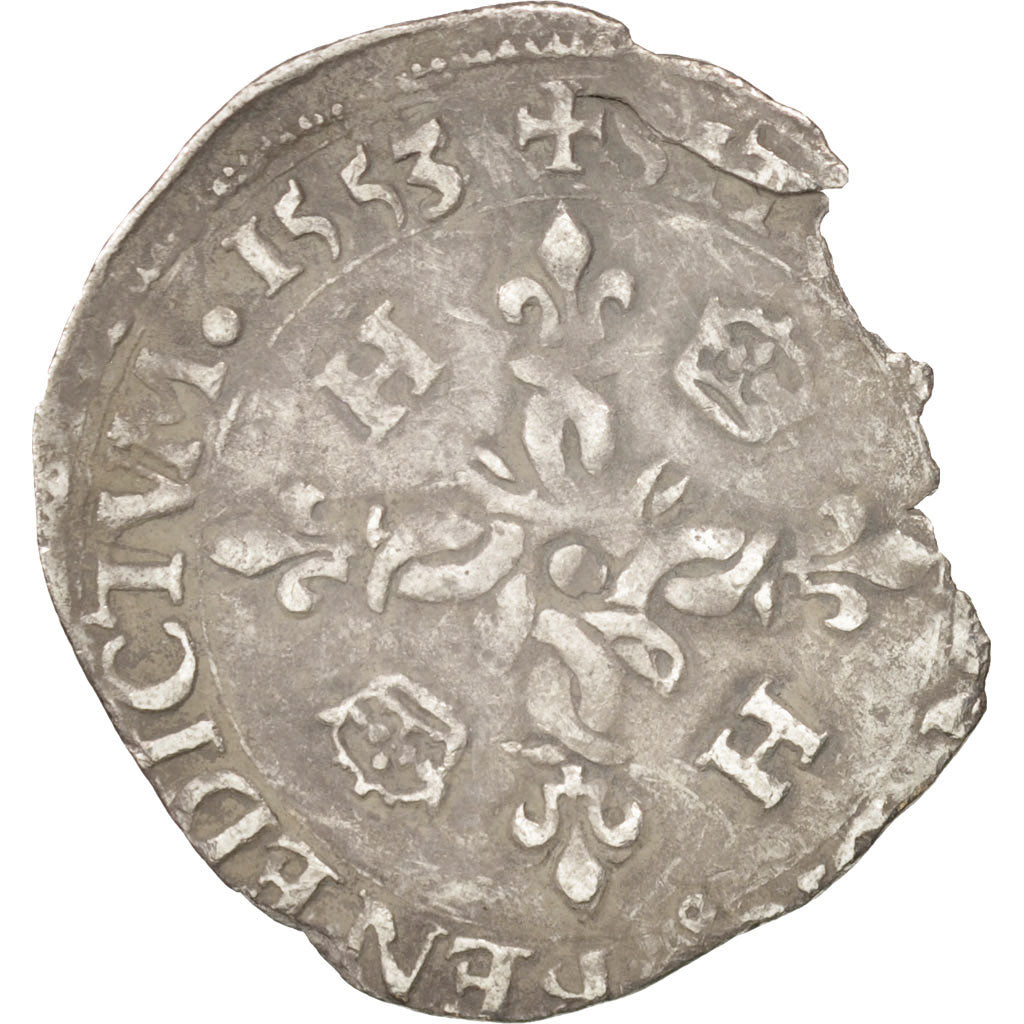 France, Douzain aux croissants, 1553, Rennes, VF(20-25), Billon, Duplessy:997