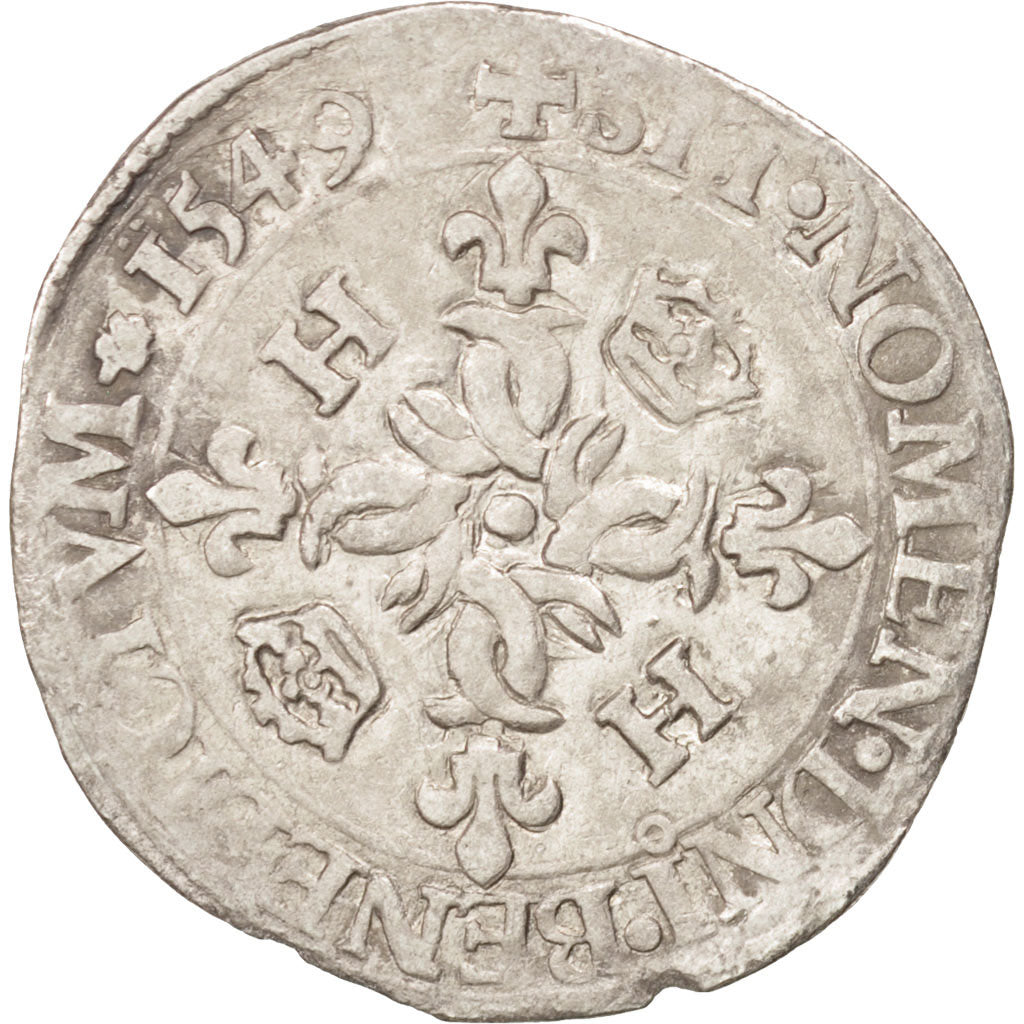 Moneta, Francia, Douzain aux croissants, 1549, Rennes, MB+, Biglione