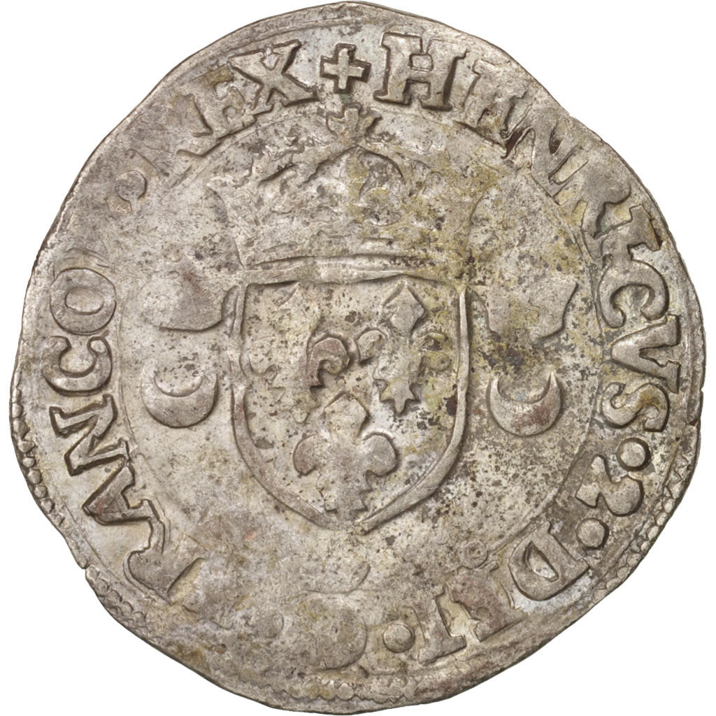 Munten, Frankrijk, Douzain aux croissants, 1551, Rennes, FR+, Billon