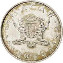 Macao, 100 Patacas, 1989, Singapore Mint, MS(63), Silver, KM:44