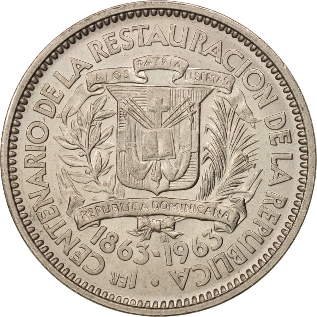 Dominican Republic, 5 Centavos, 1963, MS(63), Copper-nickel