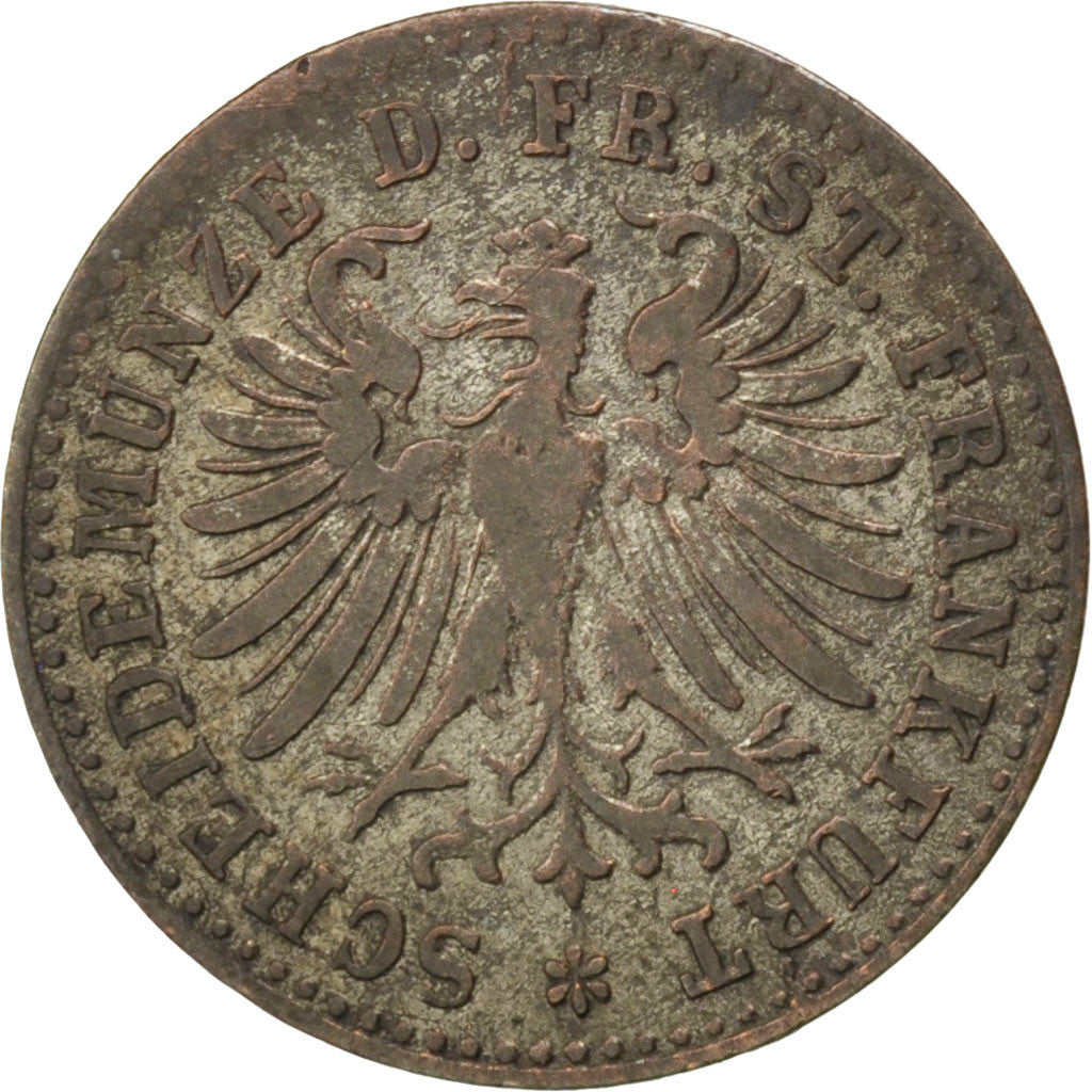 Coin, German States, FRANKFURT AM MAIN, Kreuzer, 1860, EF(40-45), Silver, KM:357