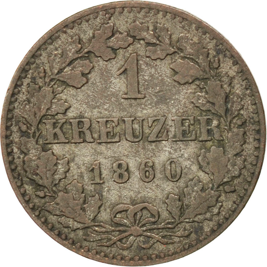 Coin, German States, FRANKFURT AM MAIN, Kreuzer, 1860, EF(40-45), Silver, KM:357