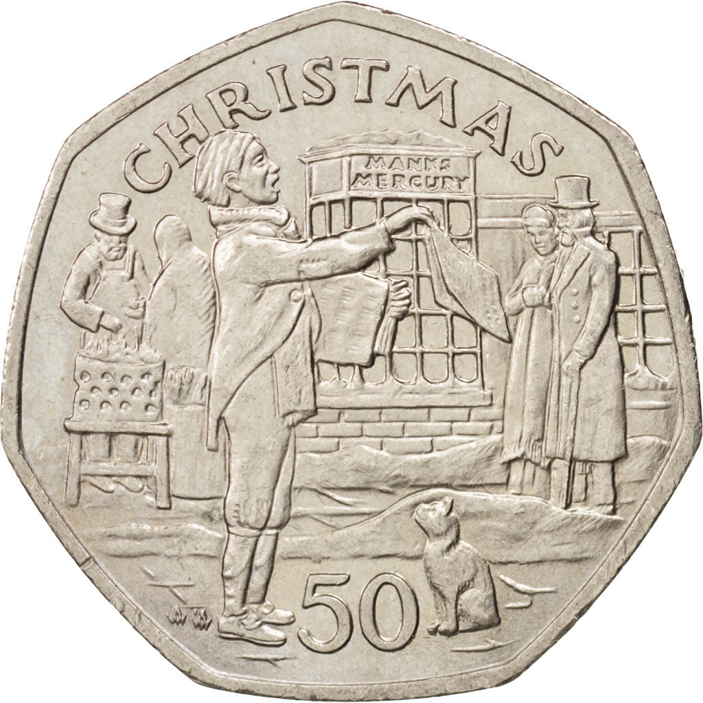 Isle of Man, Elizabeth II, 50 Pence, 1992, MS(60-62), Copper