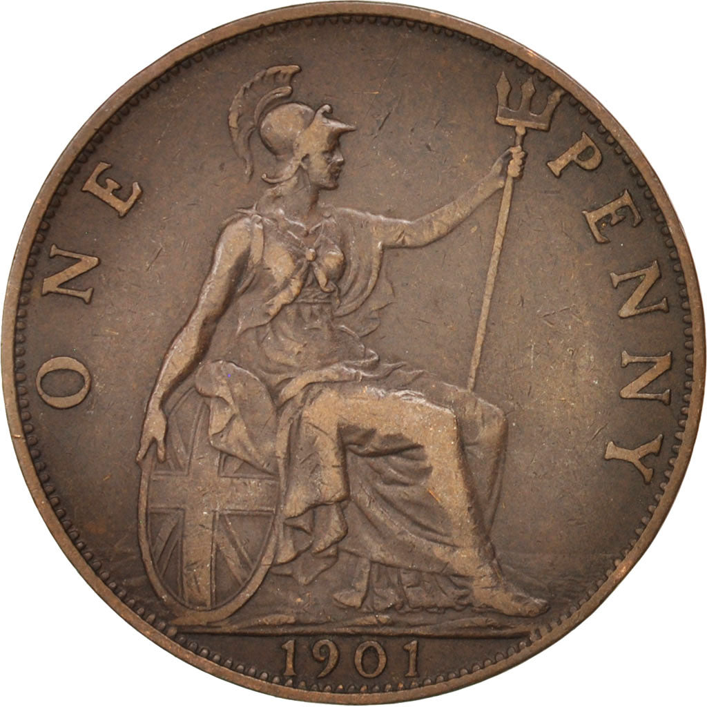 Great Britain, Victoria, Penny, 1901, AU(50-53), Bronze, KM:790