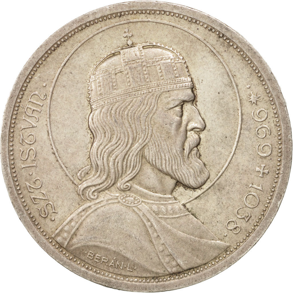 Hungary, 5 Pengö, 1938, AU(55-58), Silver, KM:516