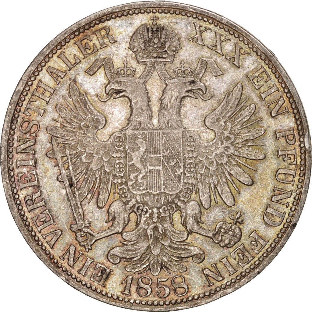 Austria, Franz Joseph I, Thaler, 1858, Vienne, AU(55-58), Silver, KM:2244