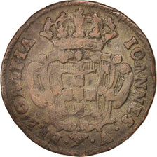 Portugal, Jo, 10 Reis, X; 1/2 Vinten, 1736, Lisbon, VF(30-35), Copper, KM:217