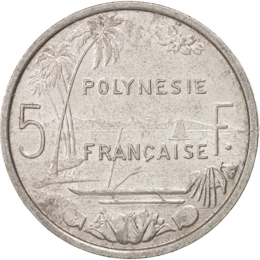 Coin, French Polynesia, 5 Francs, 1965, EF(40-45), Aluminum, KM:4