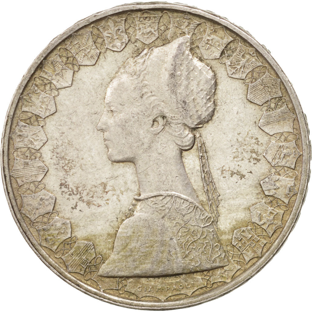 Coin, Italy, 500 Lire, 1960, Rome, AU(50-53), Silver, KM:98