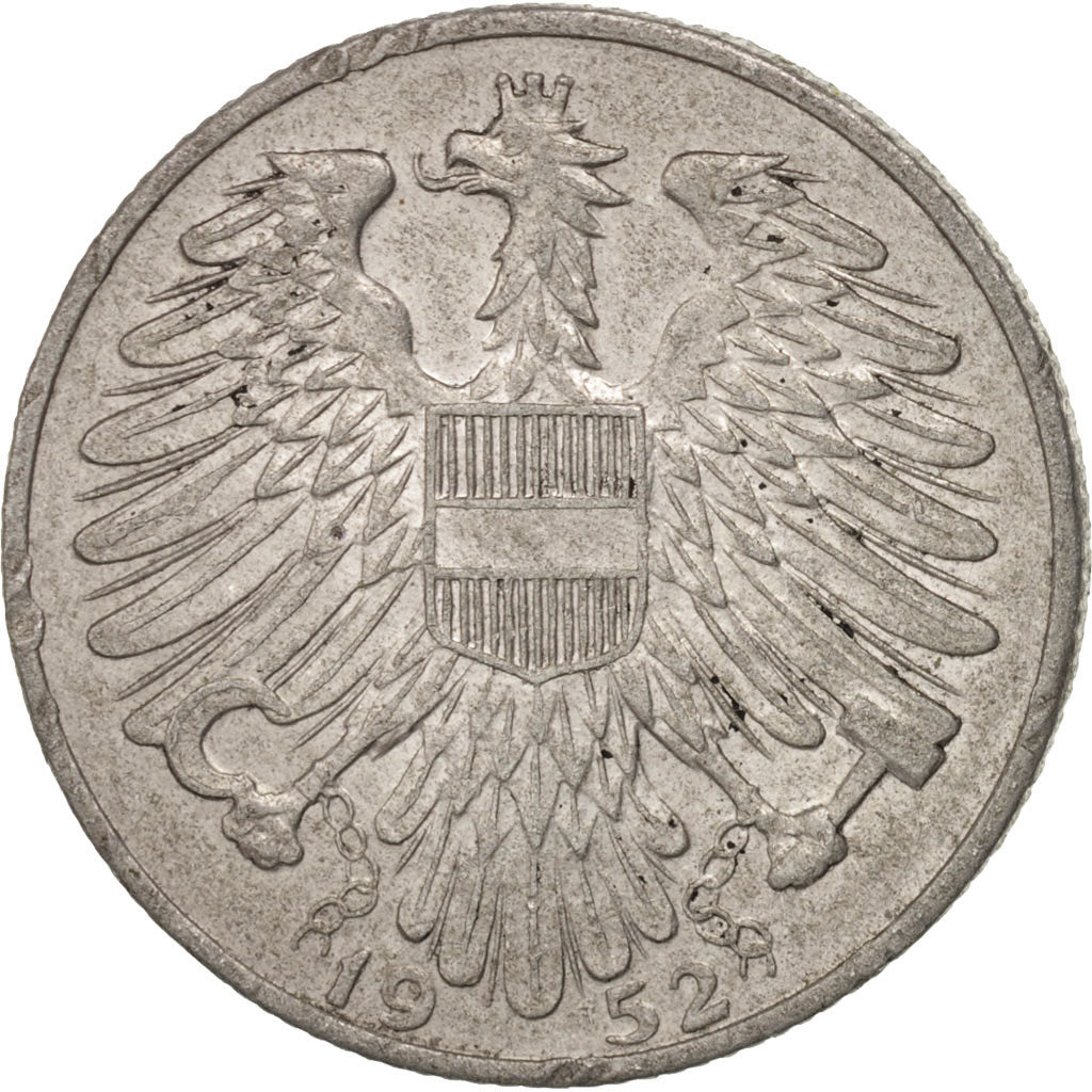 Coin, Austria, 5 Schilling, 1952, EF(40-45), Aluminum, KM:2879