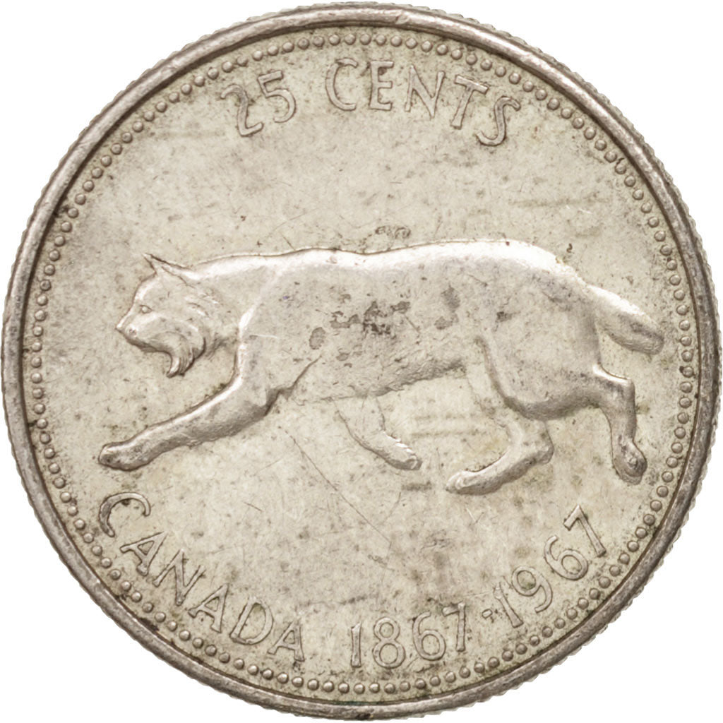 Coin, Canada, Elizabeth II, 25 Cents, 1967, Royal Canadian Mint, Ottawa