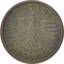 Coin, German States, FRANKFURT AM MAIN, Heller, 1850, VF(30-35), Copper, KM:327