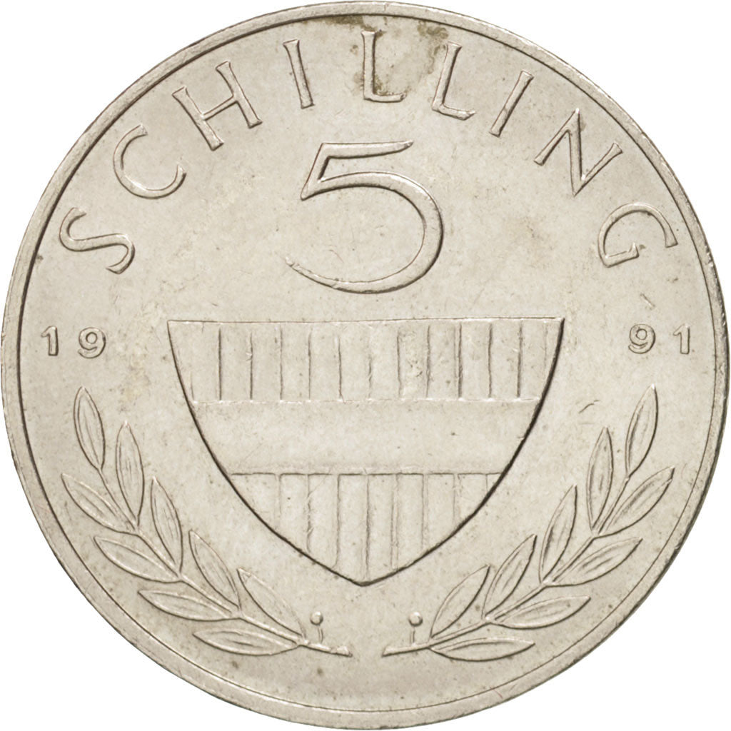 Coin, Austria, 5 Schilling, 1991, Vienne, AU(55-58), Copper-nickel, KM:2889a