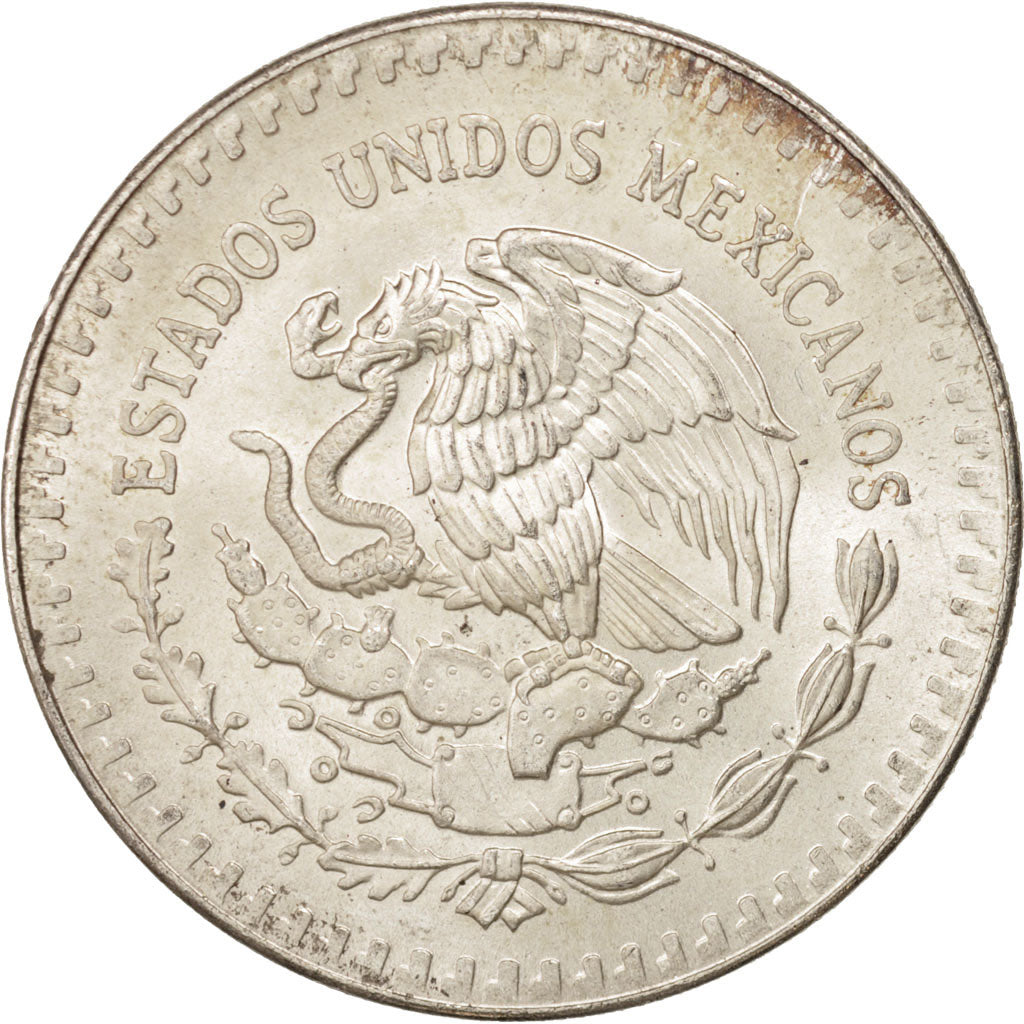 Mexico, Onza, Troy Ounce of Silver, 1991, Mexico City, MS(60-62), Silver