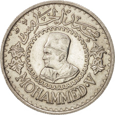 Morocco, Mohammed V, 500 Francs, 1956, Paris, EF(40-45), Silver, KM:54