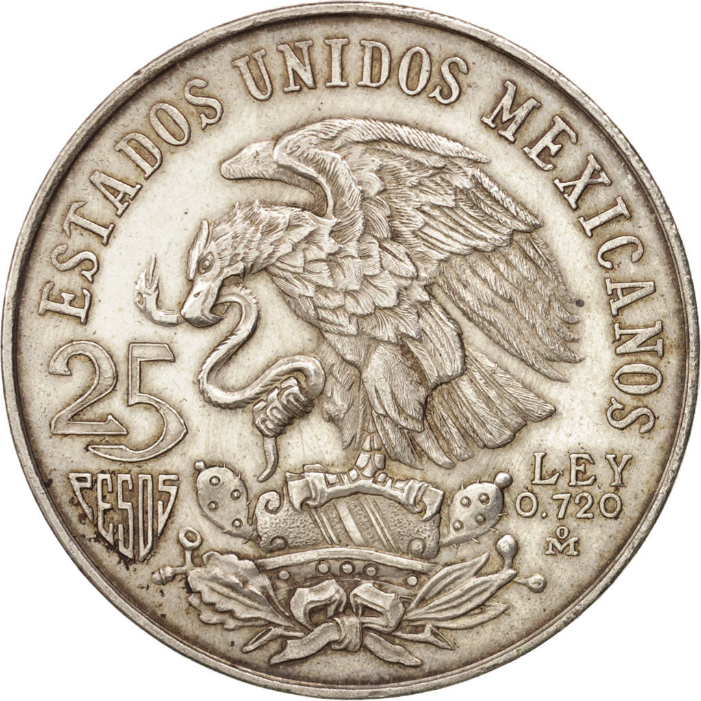 Coin, Mexico, 25 Pesos, 1968, Mexico City, AU(55-58), Silver, KM:479.1