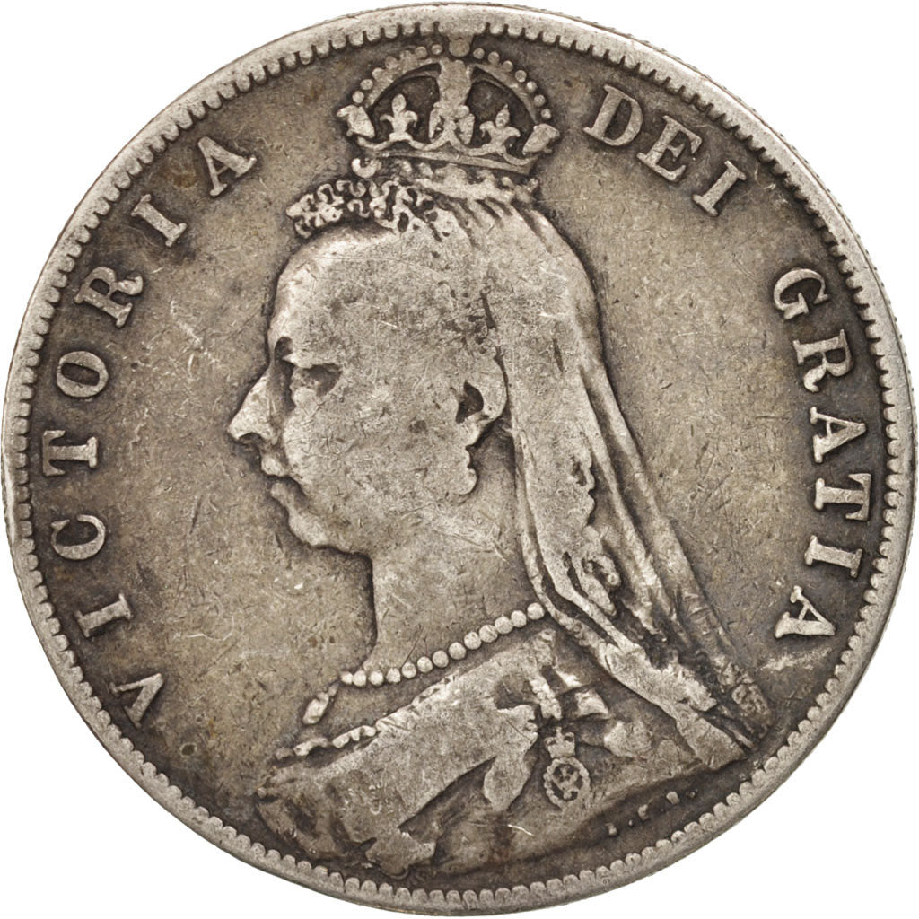 Coin, Great Britain, Victoria, 1/2 Crown, 1889, VF(30-35), Silver, KM:764
