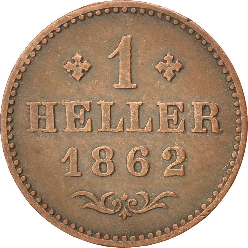 GERMAN STATES, Heller, 1862, KM #356, EF(40-45), Copper, 0.00