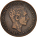 Spain, Alfonso XII, 10 Centimos, 1879, AU(50-53), Bronze, KM:675