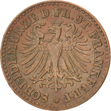 Coin, German States, FRANKFURT AM MAIN, Heller, 1862, EF(40-45), Copper, KM:356