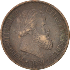 Brazil, Pedro II, 20 Reis, 1869, EF(40-45), Bronze, KM:474