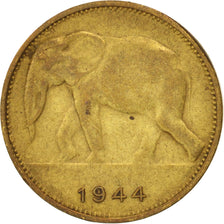 Belgian Congo, Franc, 1944, EF(40-45), Brass, KM:Pn2