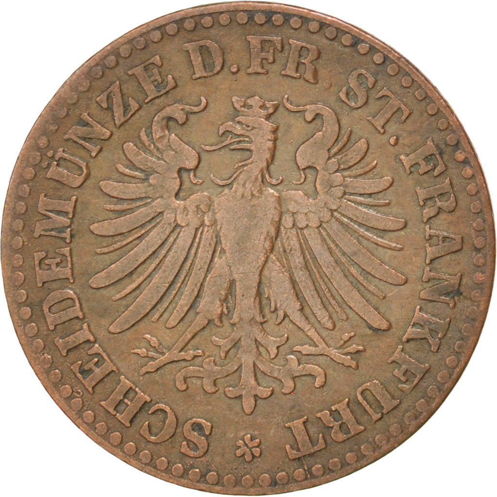 Monnaie, Etats allemands, FRANKFURT AM MAIN, Heller, 1863, TTB, Cuivre, KM:356