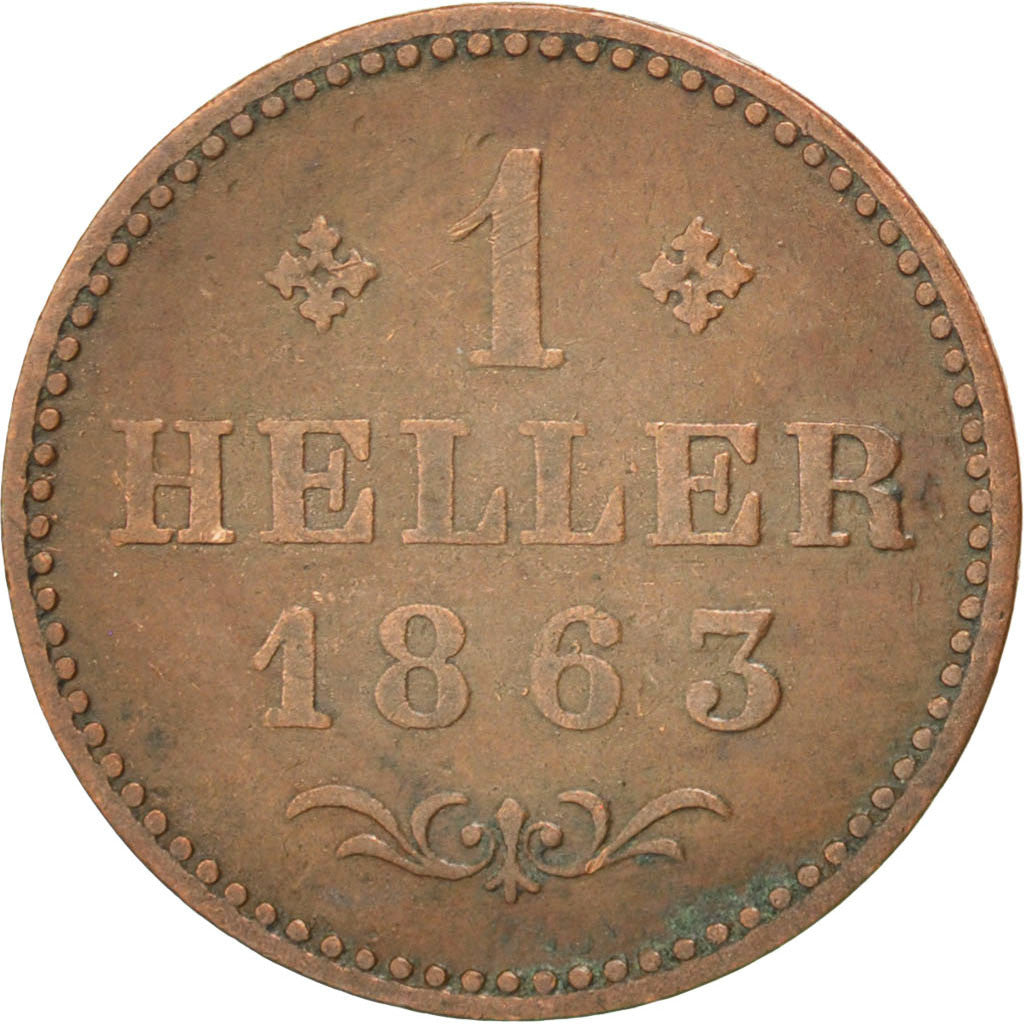 Monnaie, Etats allemands, FRANKFURT AM MAIN, Heller, 1863, TTB, Cuivre, KM:356