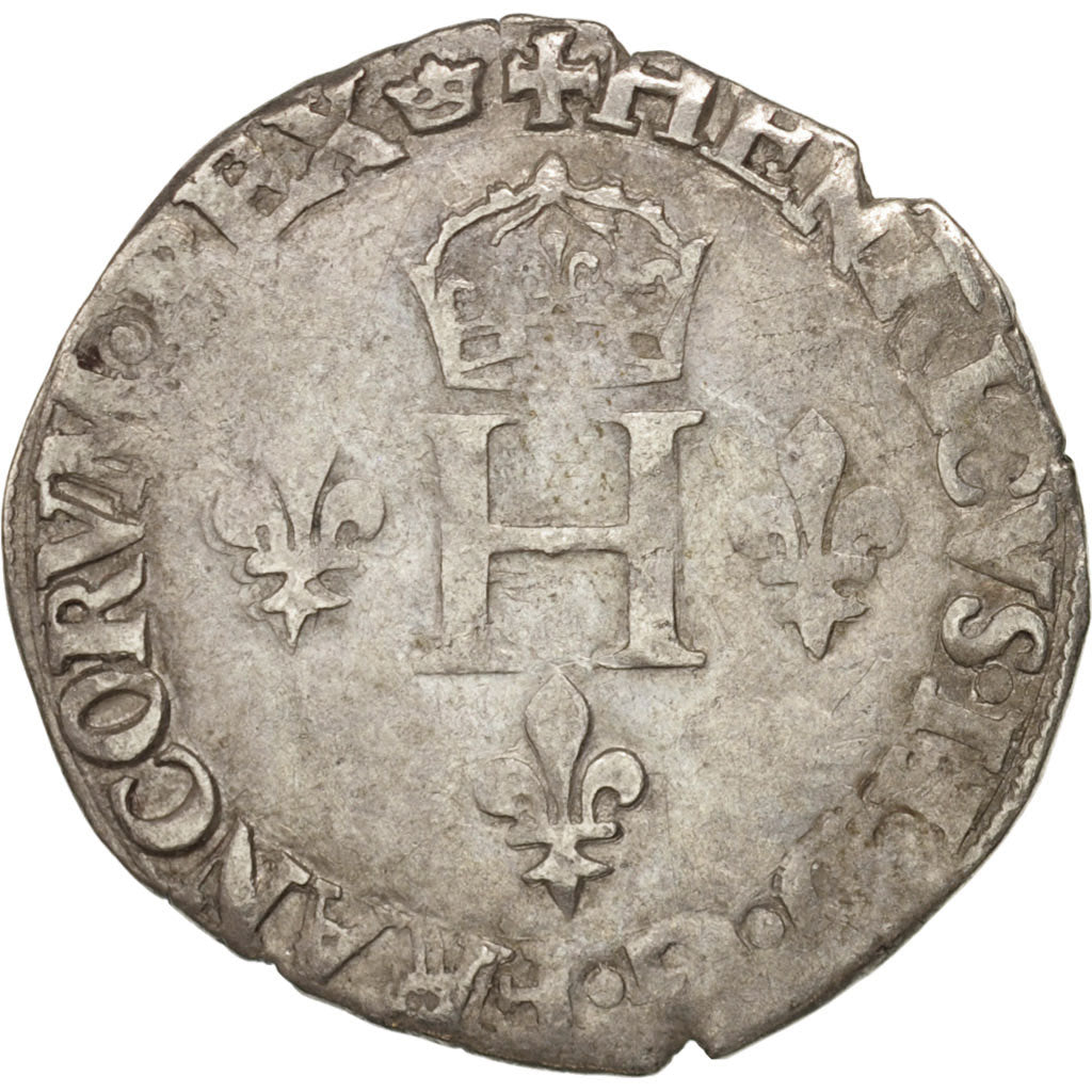 Moneta, Francja, Demi Gros de Nesle, 1551, Paris, VF(30-35), Bilon, Duplessy:995