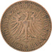 Coin, German States, FRANKFURT AM MAIN, Heller, 1863, AU(50-53), Copper, KM:356