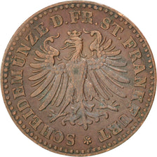 Moneta, Landy niemieckie, FRANKFURT AM MAIN, Heller, 1864, AU(50-53), Miedź