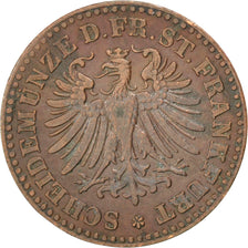 Coin, German States, FRANKFURT AM MAIN, Heller, 1864, AU(50-53), Copper, KM:356