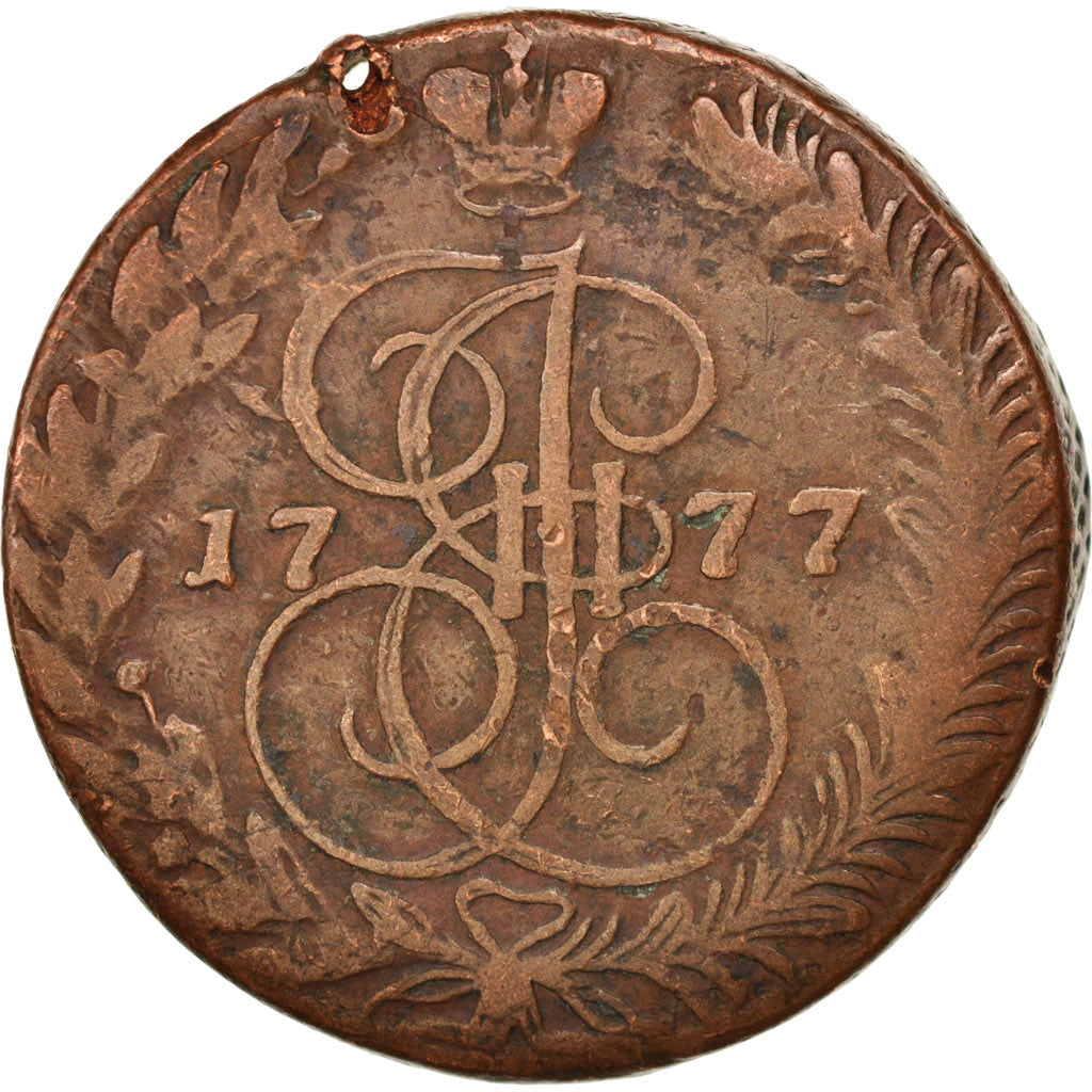 Russia, Catherine II, 5 Kopeks, 1777, Ekaterinbourg, VF(30-35), Copper, KM:59.3