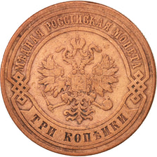 Moneda, Rusia, Alexander II, 3 Kopeks, 1876, Saint-Petersburg, MBC, Cobre